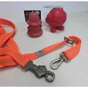 Carhartt Dog Leash Large Orange Carhartt Collar Orange Reflective PLUS TOYS